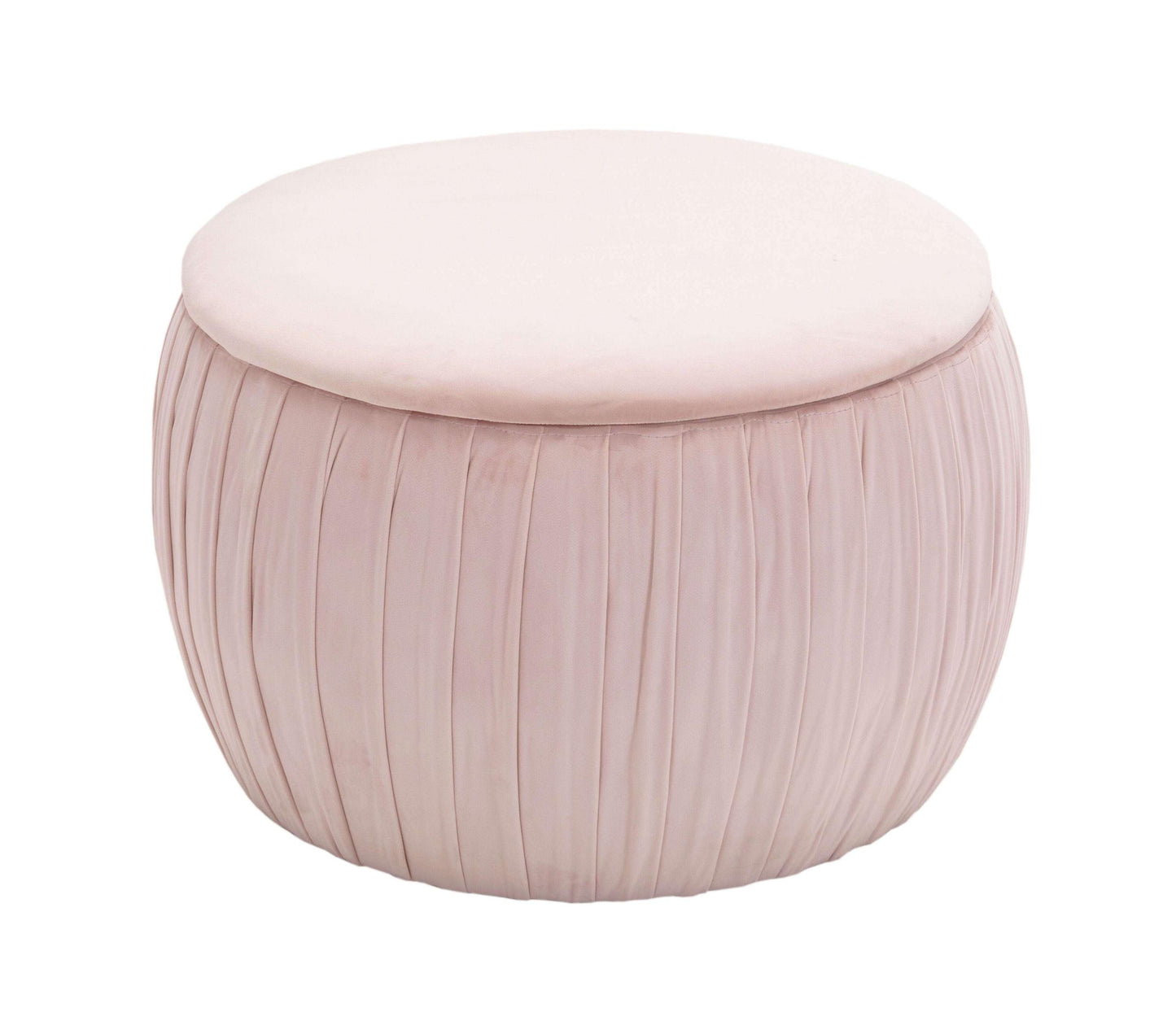 Fleur Blush Velvet Storage Ottoman