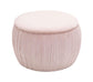 Fleur Blush Velvet Storage Ottoman