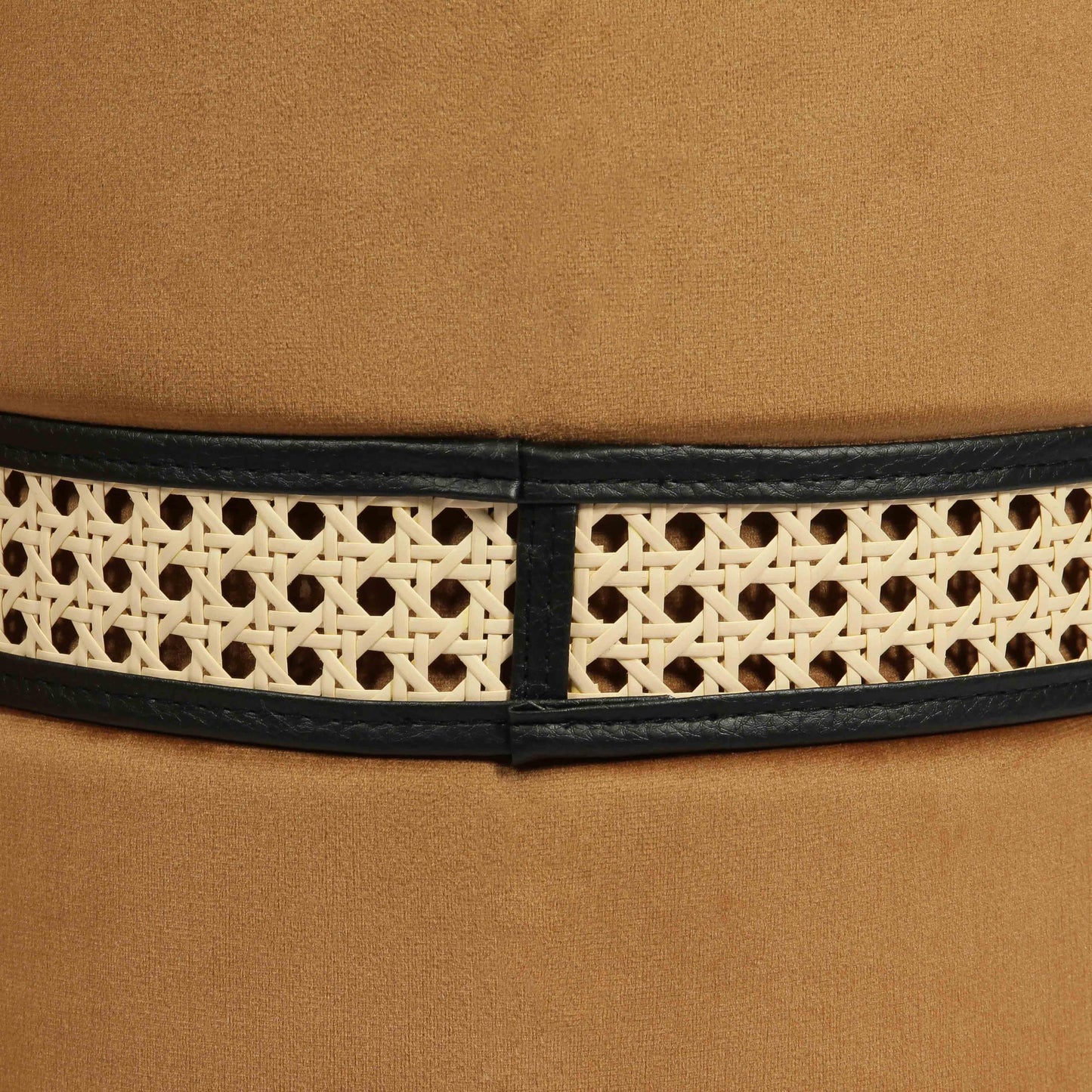 Alani Cognac Velvet Nesting Ottomans - Set of 2