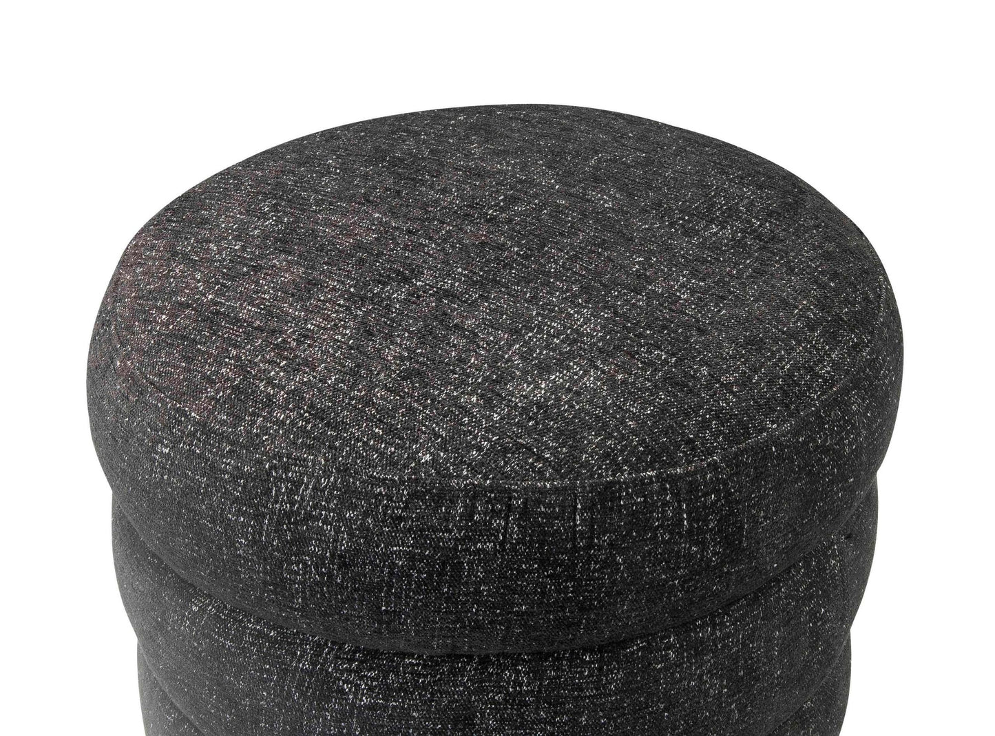 Ladder Black Tweed Ottoman