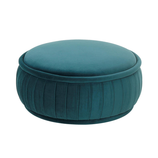 Rylee Teal Velvet Ottoman