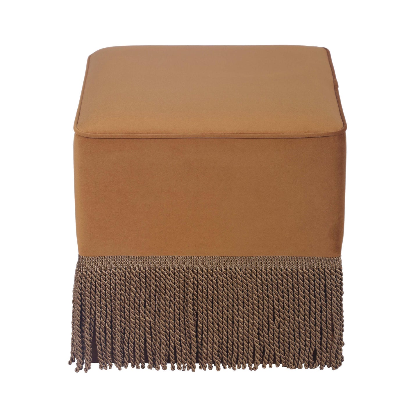 Fenn Turmeric Yellow Velvet Ottoman