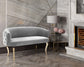 Adina Grey Velvet Loveseat with Gold Legs