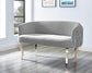 Adina Grey Velvet Loveseat with Gold Legs