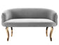 Adina Grey Velvet Loveseat with Gold Legs