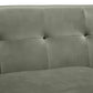 Lyon Smoke Grey Leather Loveseat
