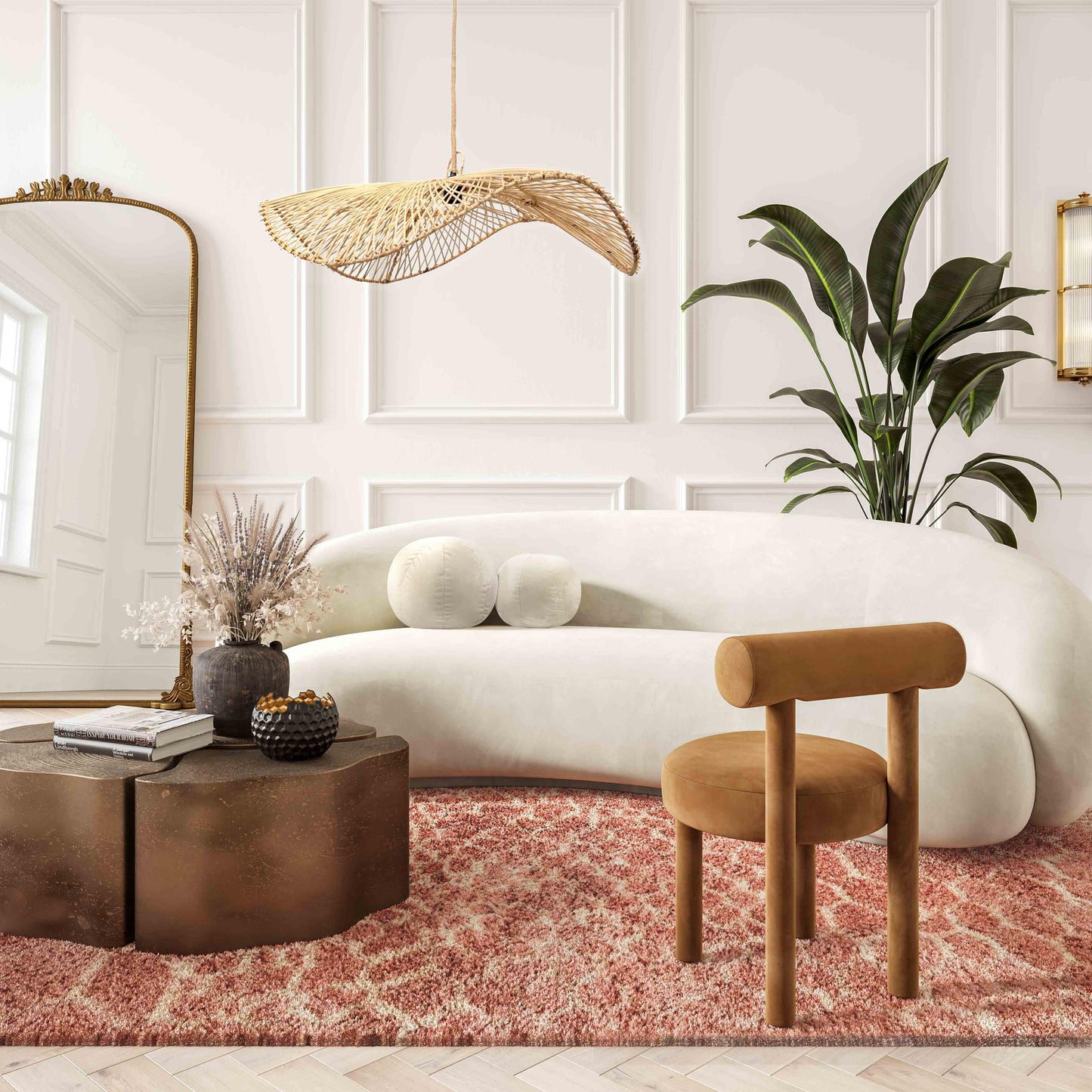 Carmel Cognac Velvet Chair