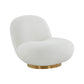 Emily White Boucle Swivel Chair