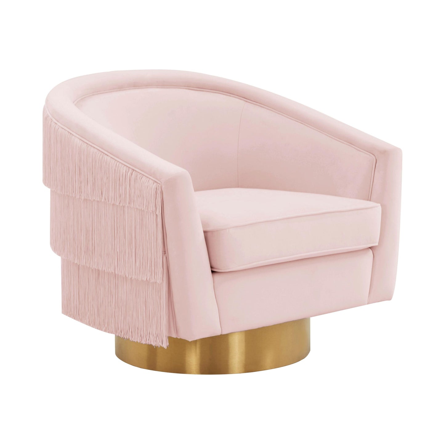 Flapper Blush Velvet Swivel Chair