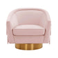 Flapper Blush Velvet Swivel Chair