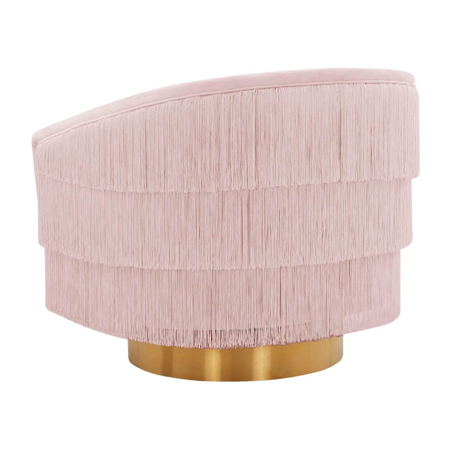 Flapper Blush Velvet Swivel Chair