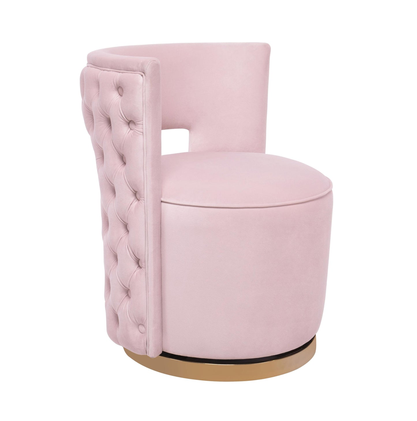 Mimosa Blush Velvet Swivel Chair