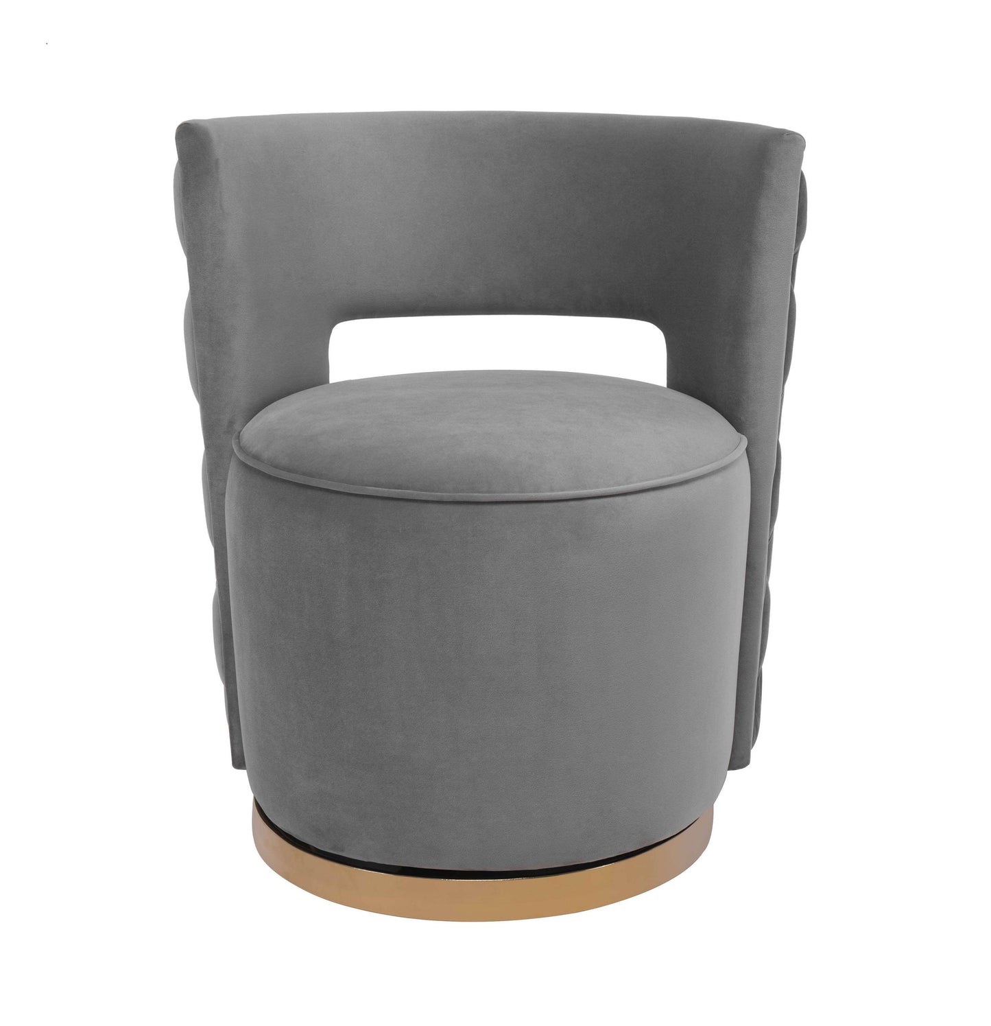 Mimosa Grey Velvet Swivel Chair