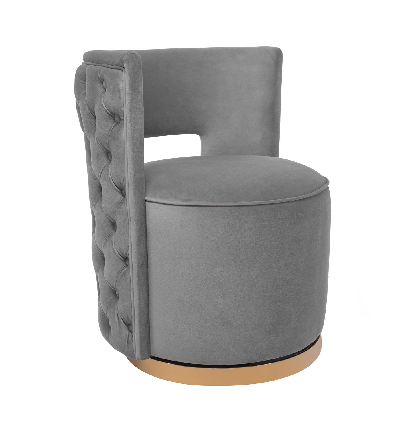 Mimosa Grey Velvet Swivel Chair
