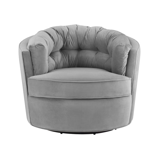 Eloise Grey Velvet Swivel Chair