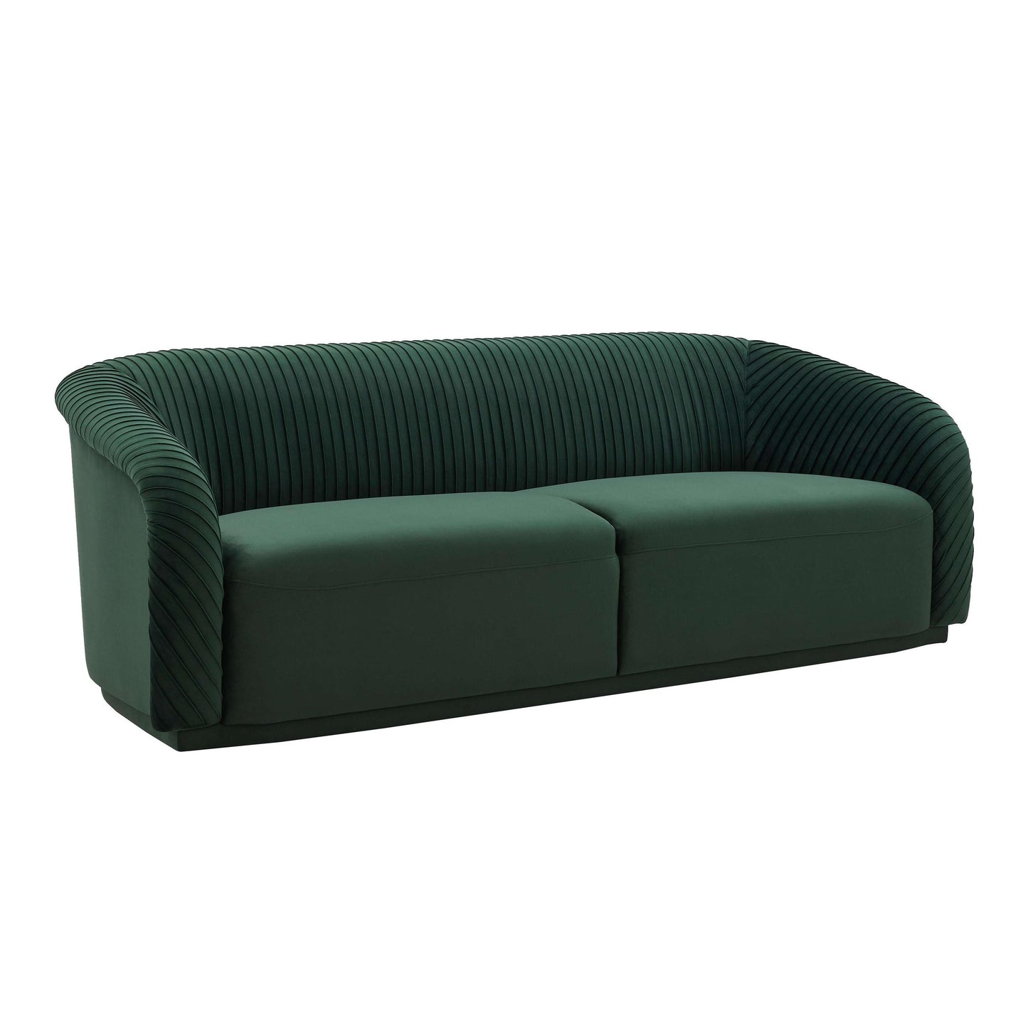 Yara Pleated Forest Green Velvet Sofa by Inspire Me! Home Decor