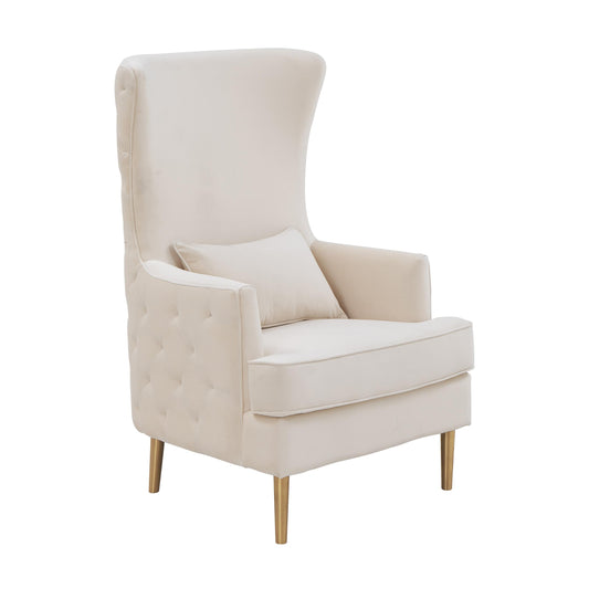 Alina Cream Tall Tufted Back Chair by Inspire Me! Home Decor