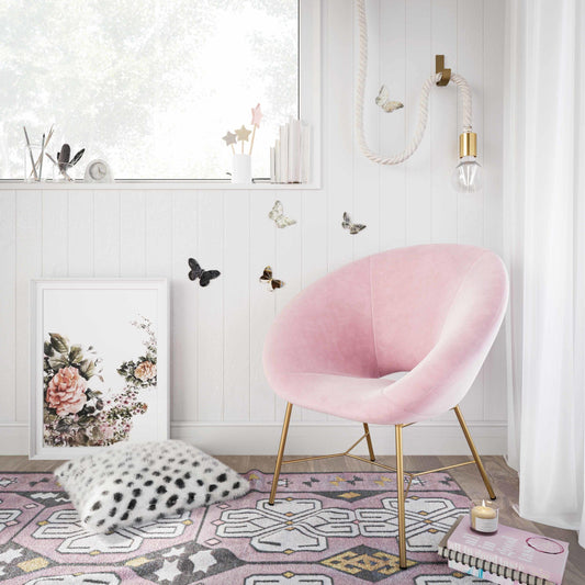 Nolan Blush Velvet Chair