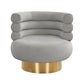 Naomi Grey Velvet Swivel Chair