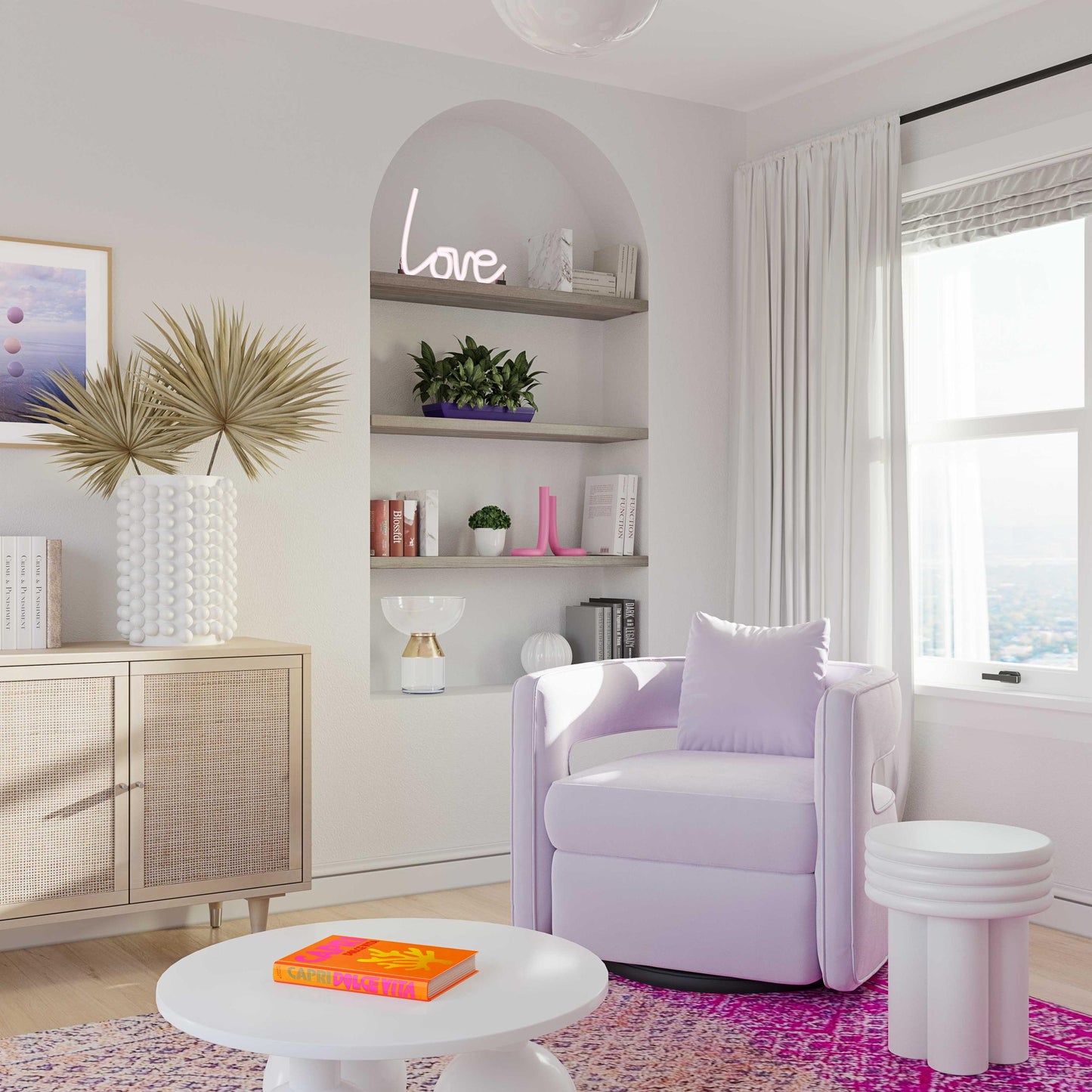 Kennedy Lavender Swivel Chair