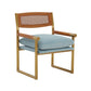 Harlow Rattan Dusty Blue Velvet Chair