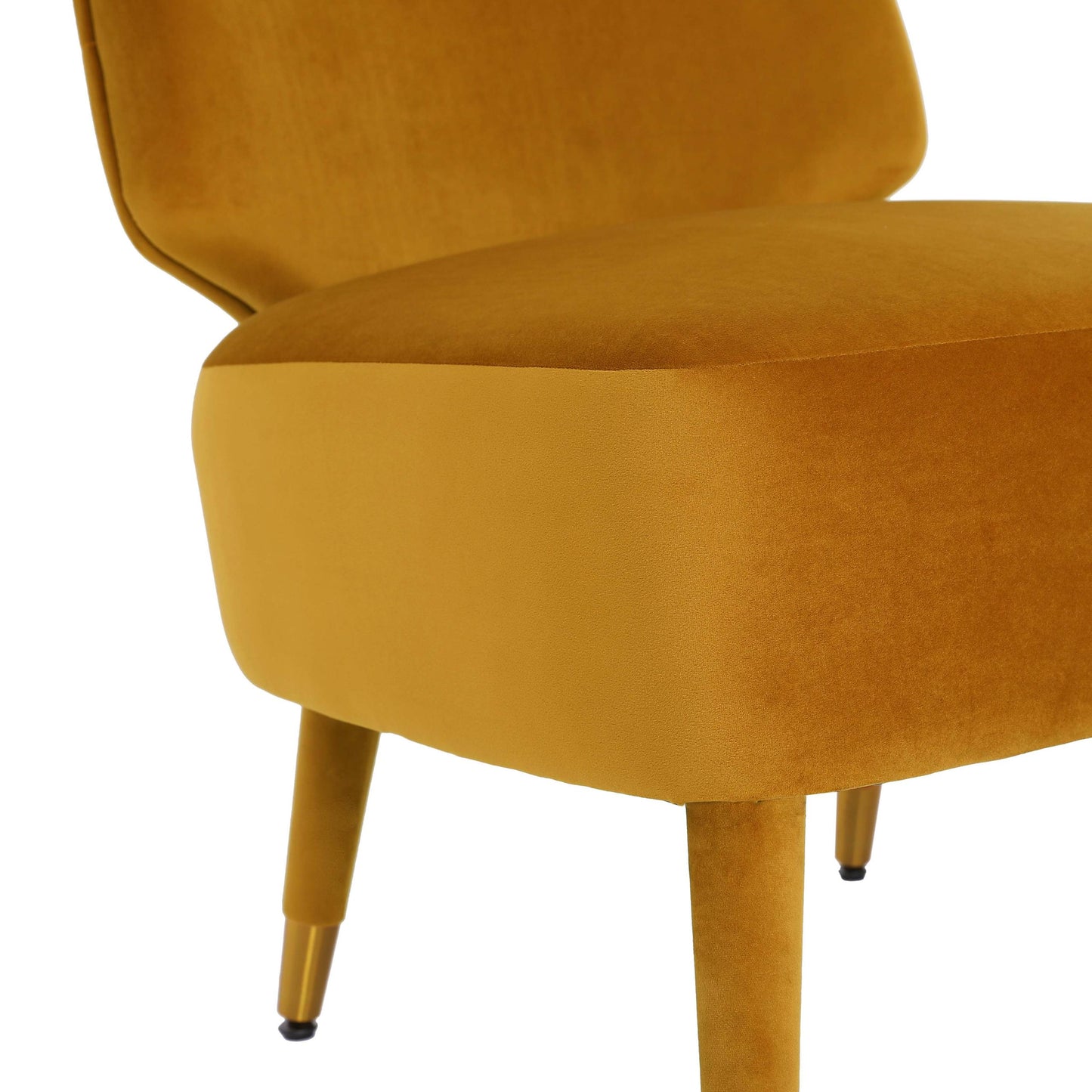 Athena Turmeric Yellow Velvet Accent Chair