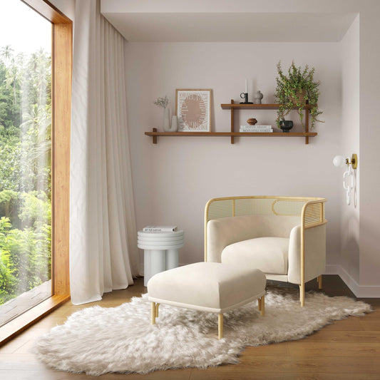 Desiree Cream Velvet Accent Chair