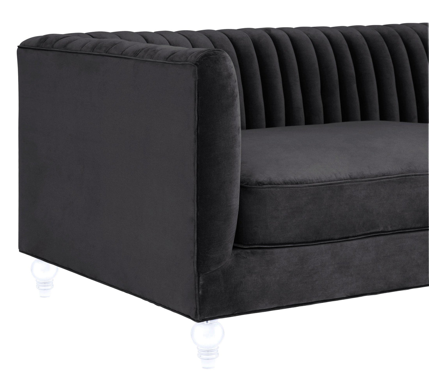 Aviator Grey Velvet Sofa