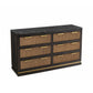 Brooke Espresso Walnut 6 Drawer Dresser