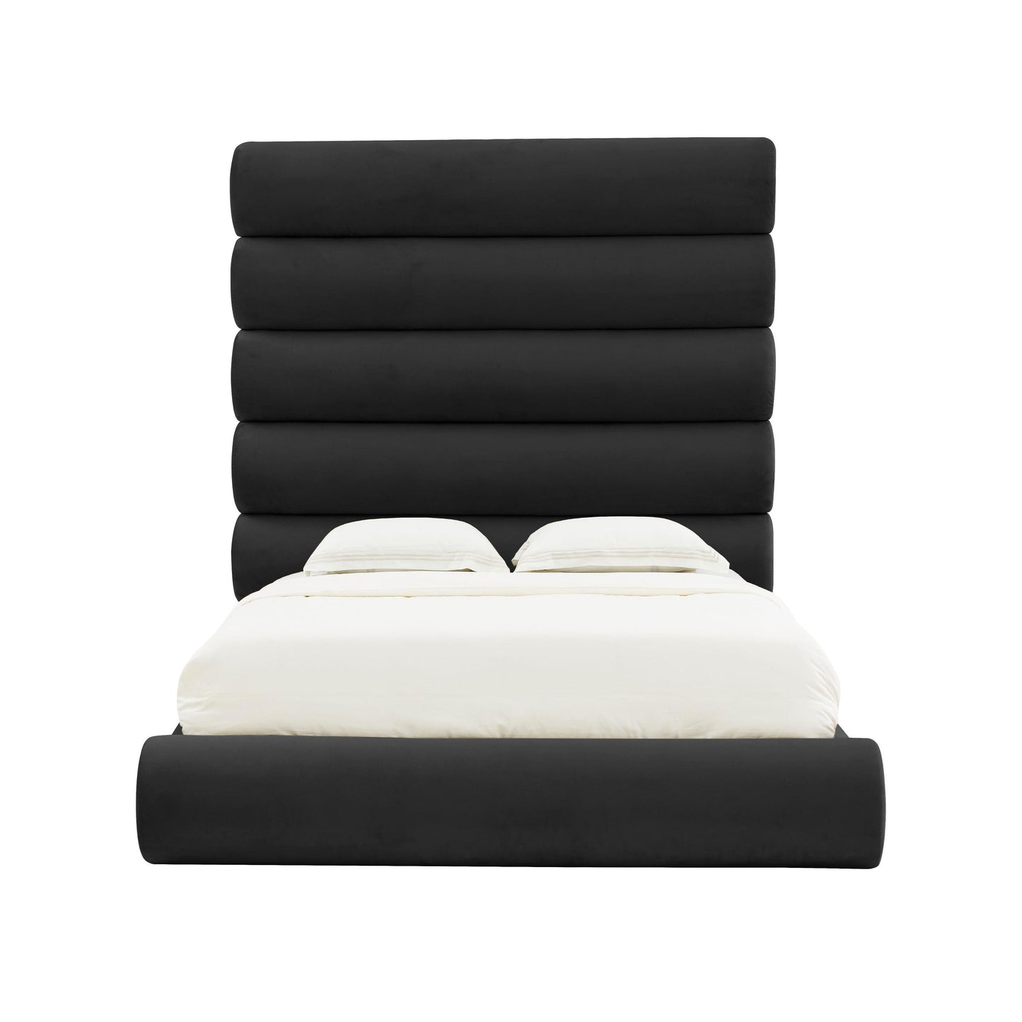 Durwin Black Velvet Bed in King