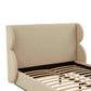 Jibriyah Beige Tweed Bed in Queen