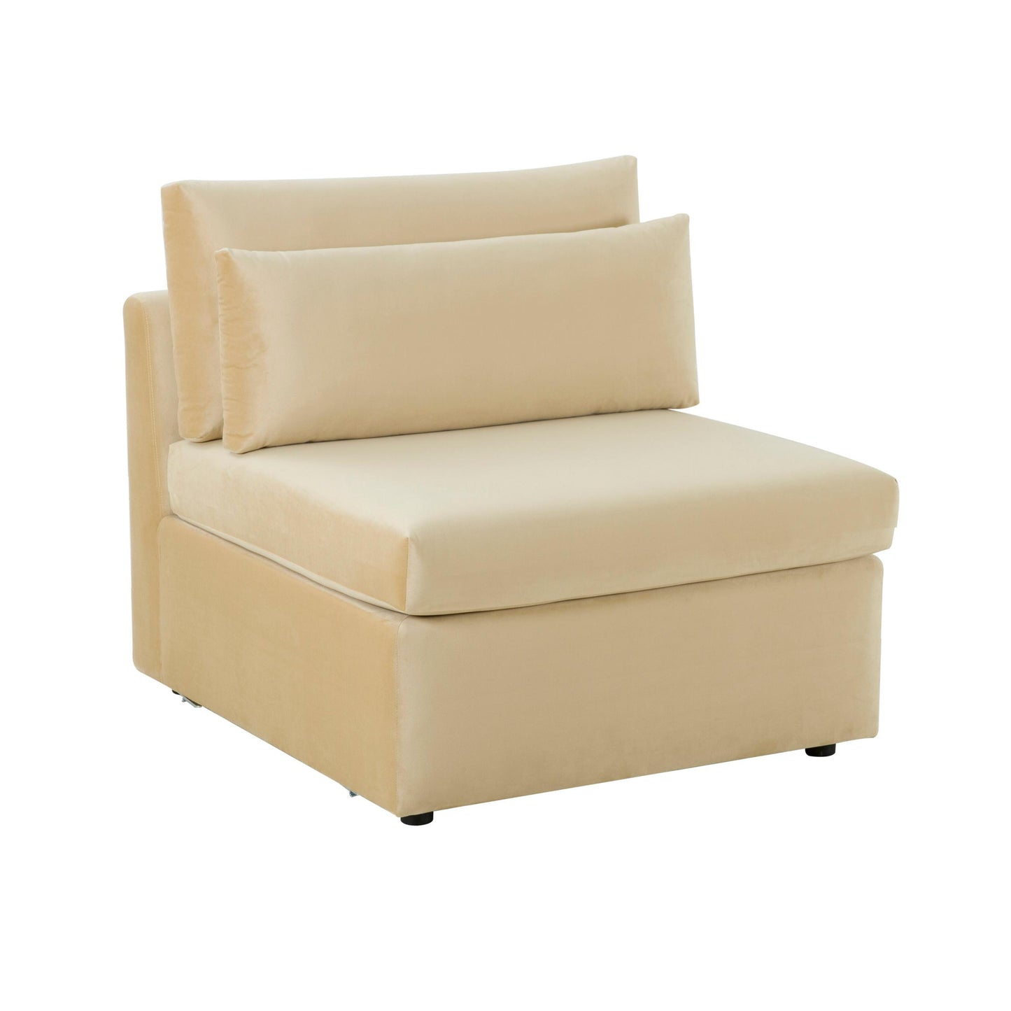 Jessie Champagne Velvet Modular Armless Chair