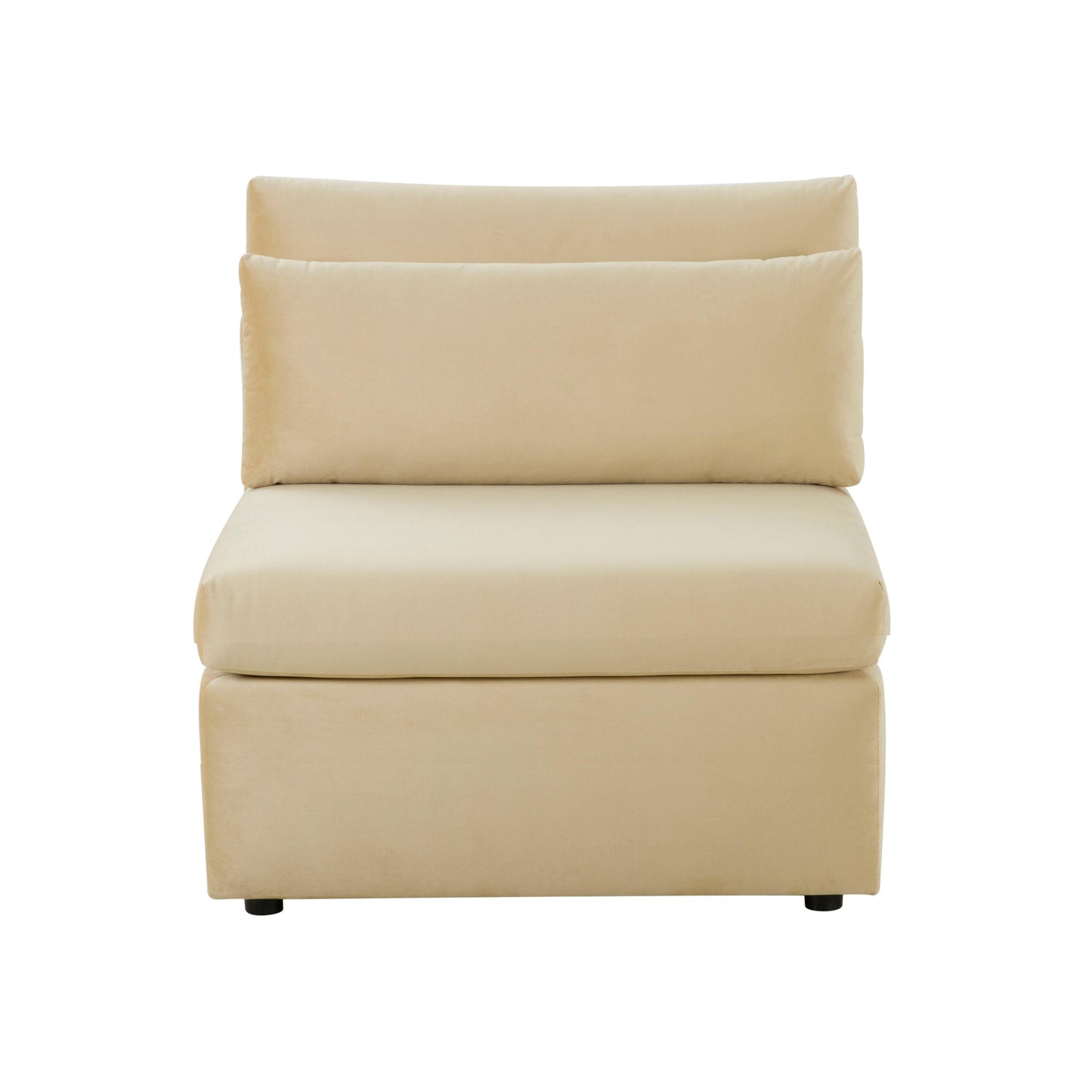 Jessie Champagne Velvet Modular Armless Chair