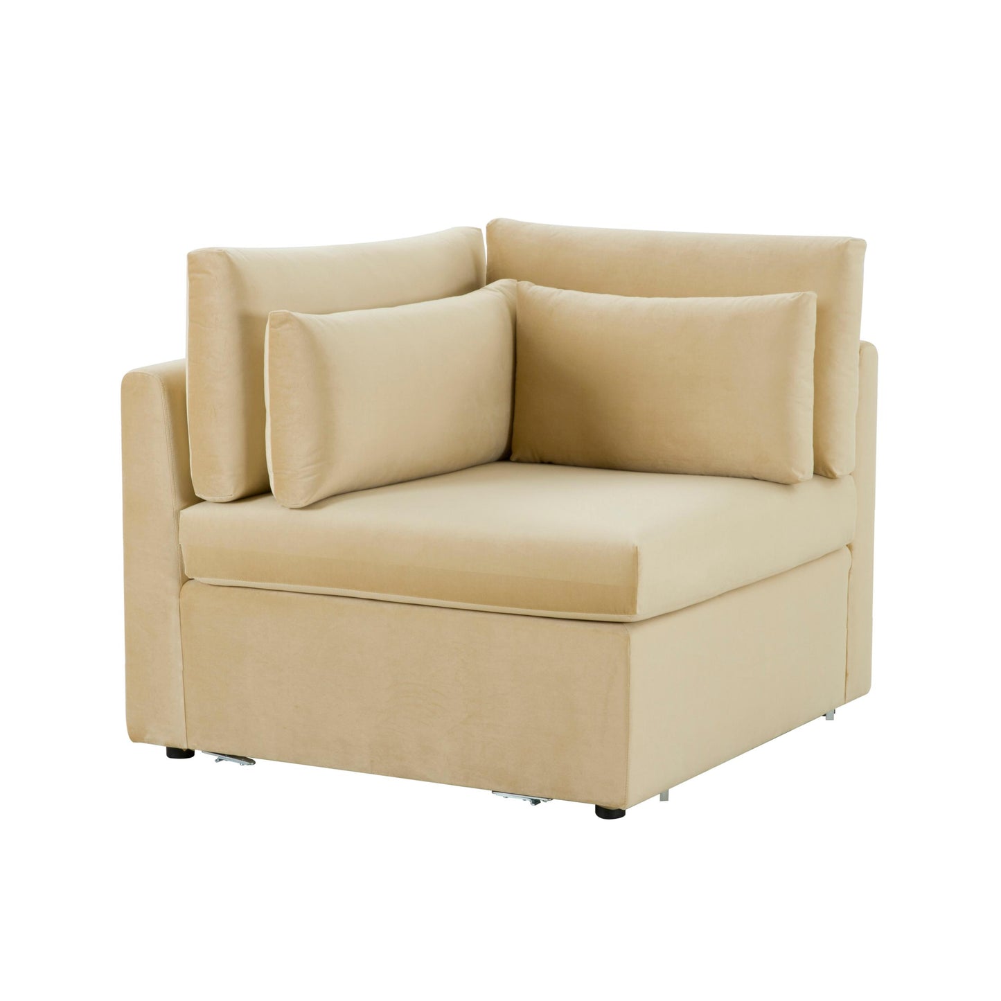 Jessie Champagne Velvet Modular Corner Chair