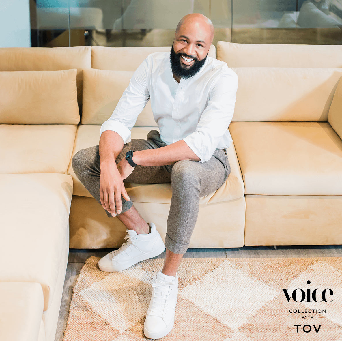 Jessie Champagne Velvet Modular Corner Chair