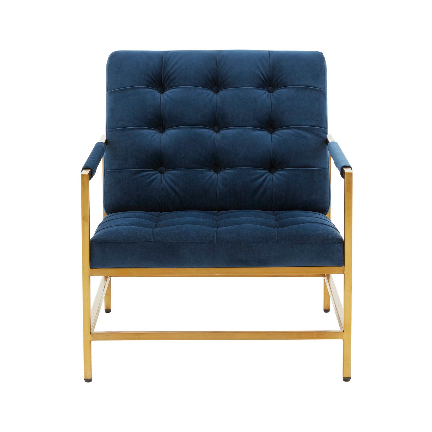 Van Midnight Blue Velvet Accent Chair