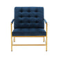 Van Midnight Blue Velvet Accent Chair