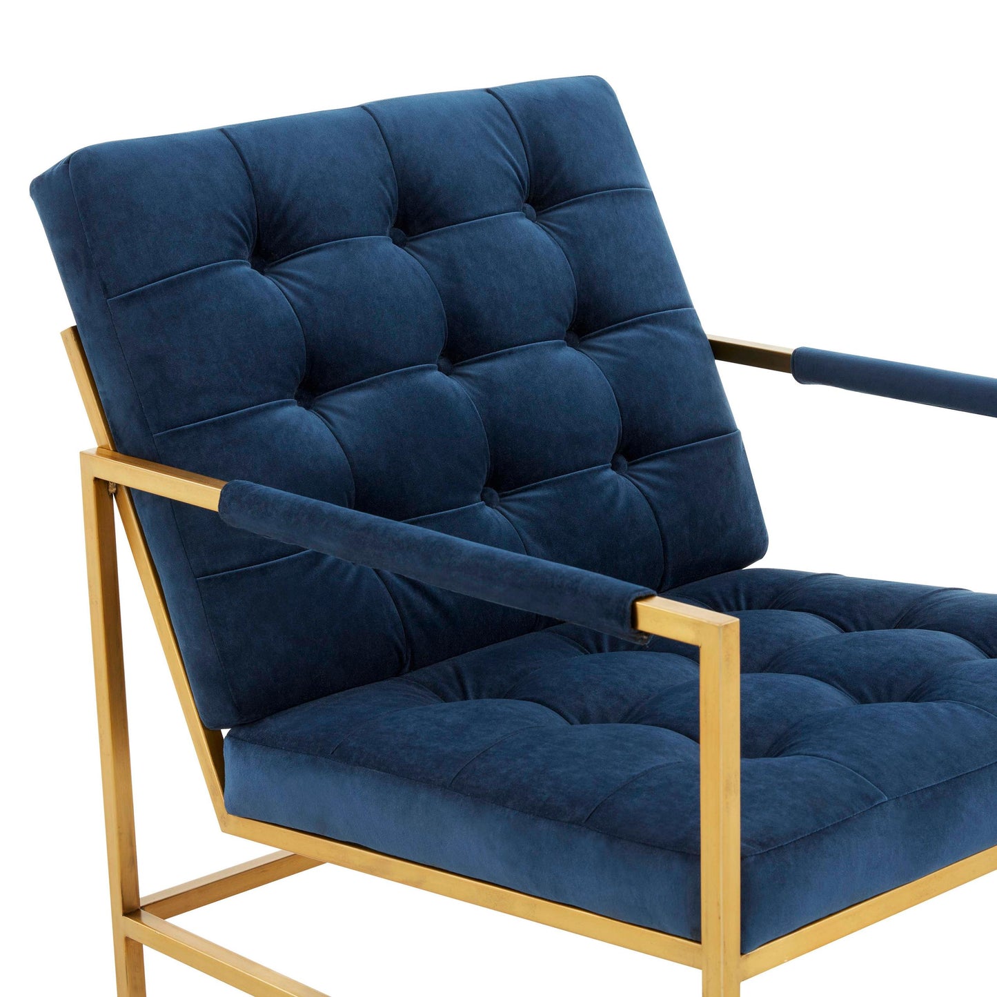 Van Midnight Blue Velvet Accent Chair