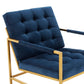 Van Midnight Blue Velvet Accent Chair