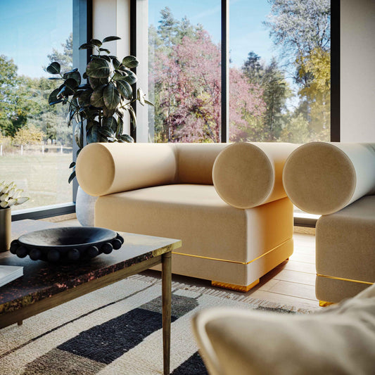 Ricardo Champagne Velvet Accent Chair