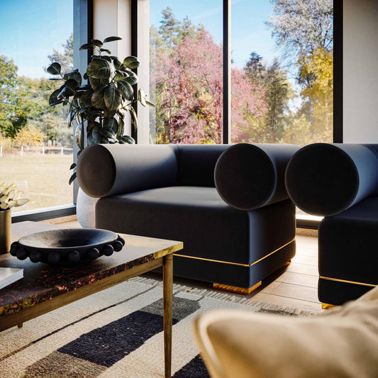 Ricardo Black Velvet Accent Chair