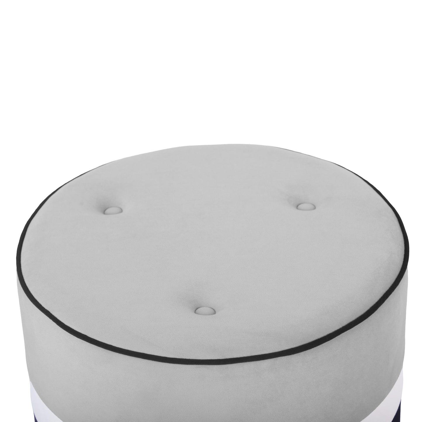 Klondike Grey & Black Velvet Ottoman