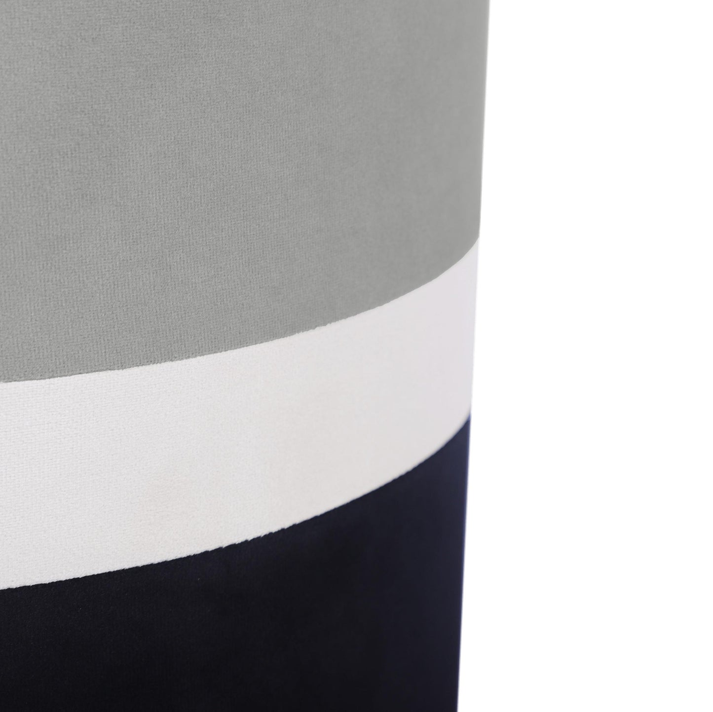 Klondike Grey & Black Velvet Ottoman