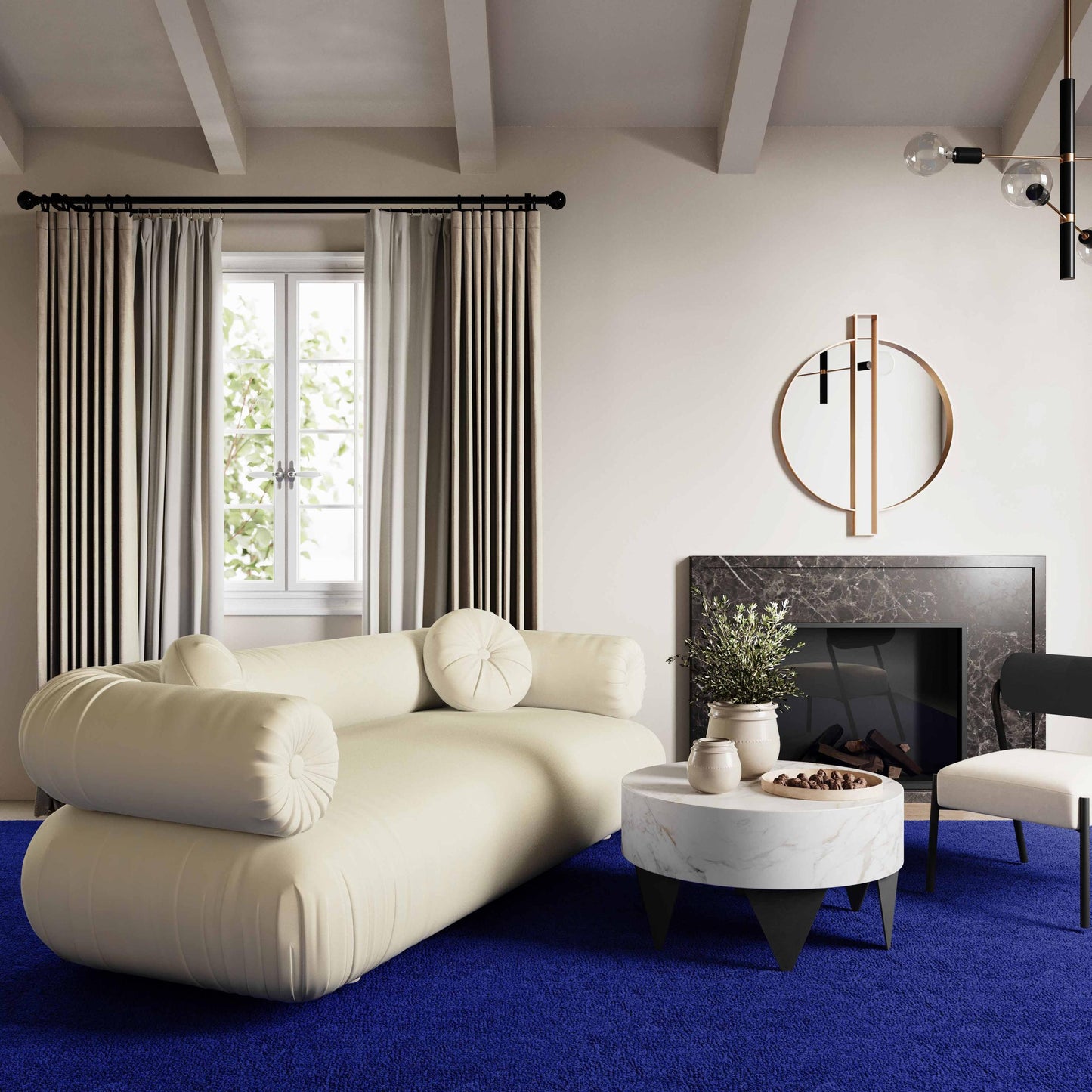 Jammin' Cream Velvet Sofa