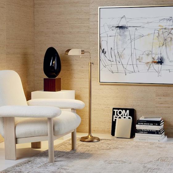 Simone Floor Lamp Aged Brass