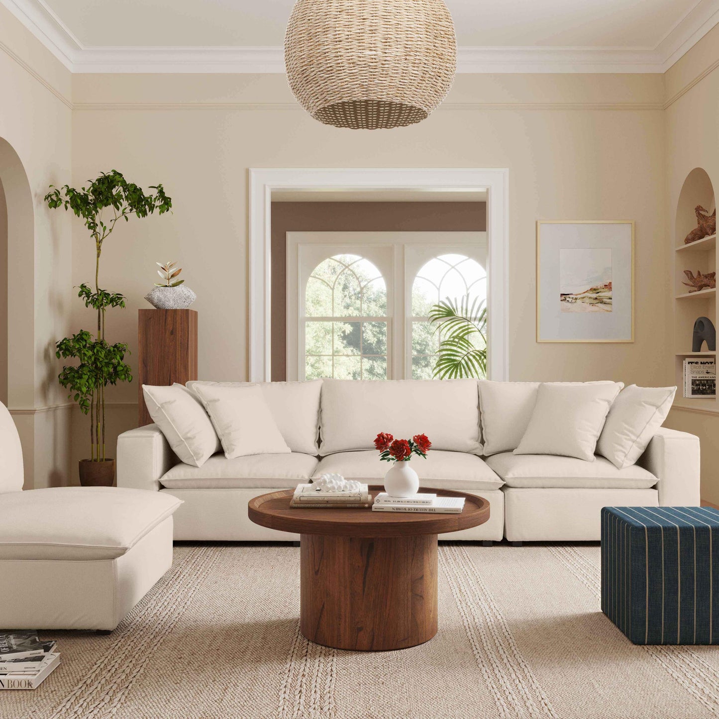 Cali Natural Modular 3 Piece Sofa