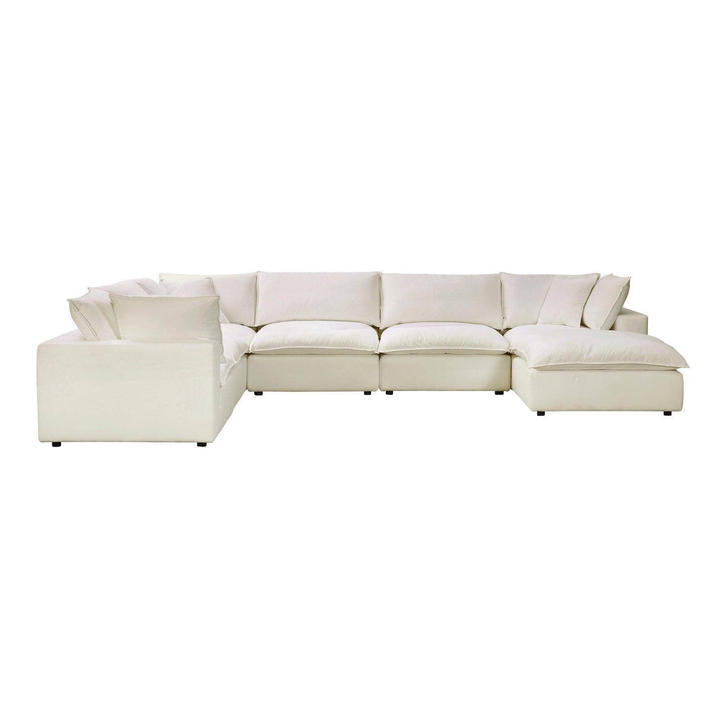 Cali Natural Modular 7 Piece Large Chaise Sectional