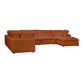 Cali Rust Modular 7 Piece Large Chaise Sectional