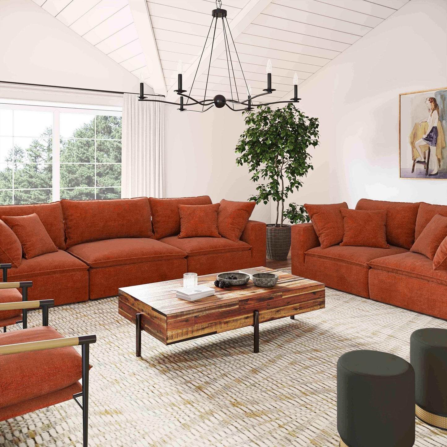 Cali Rust Modular 2 Piece Loveseat