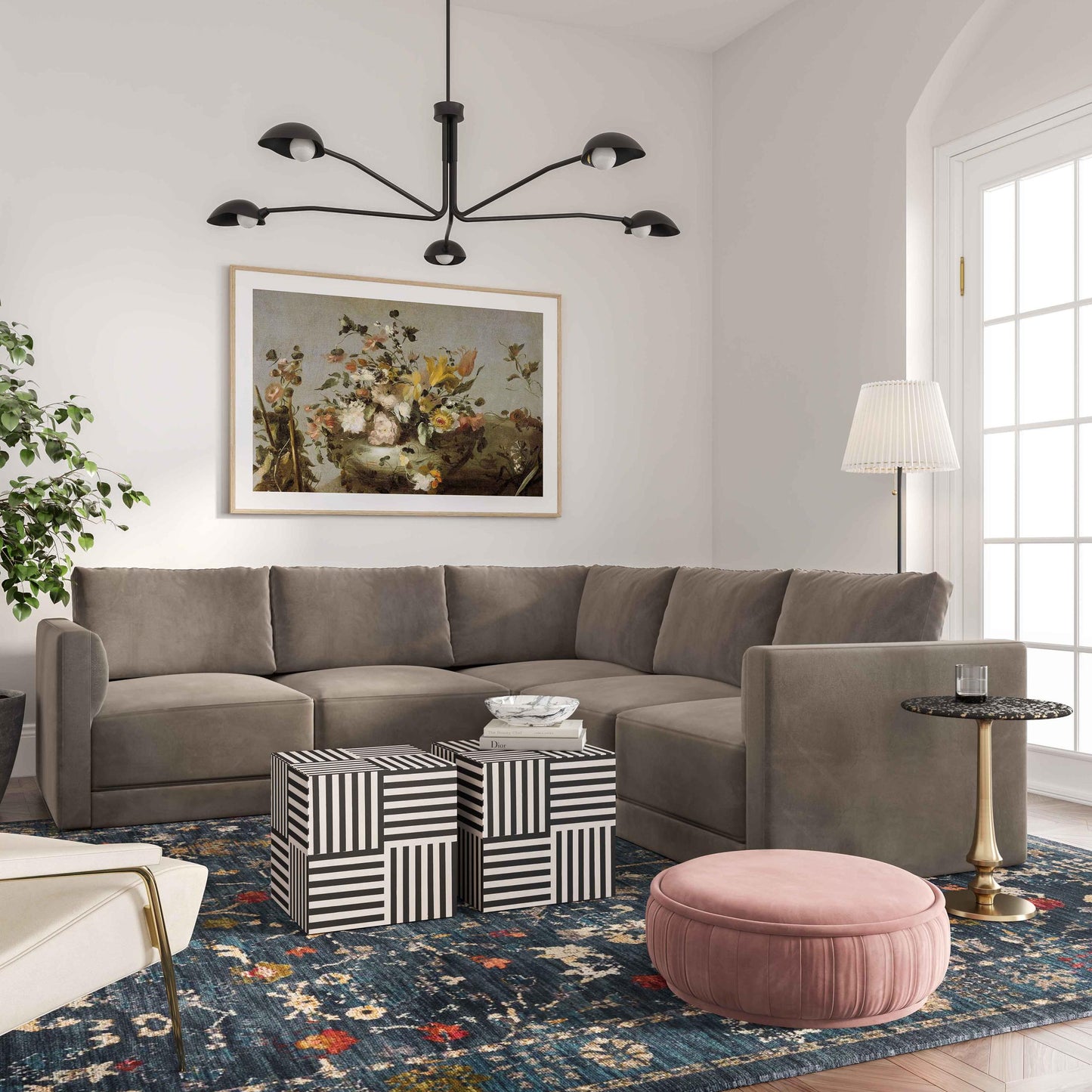 Willow Taupe Modular 5 Piece L Sectional